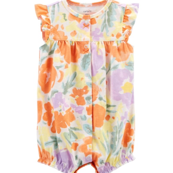 CARTER's: Baby Girl's BUTT HEART APPLIQUE Romper / Onesie - Picture 1 of 6